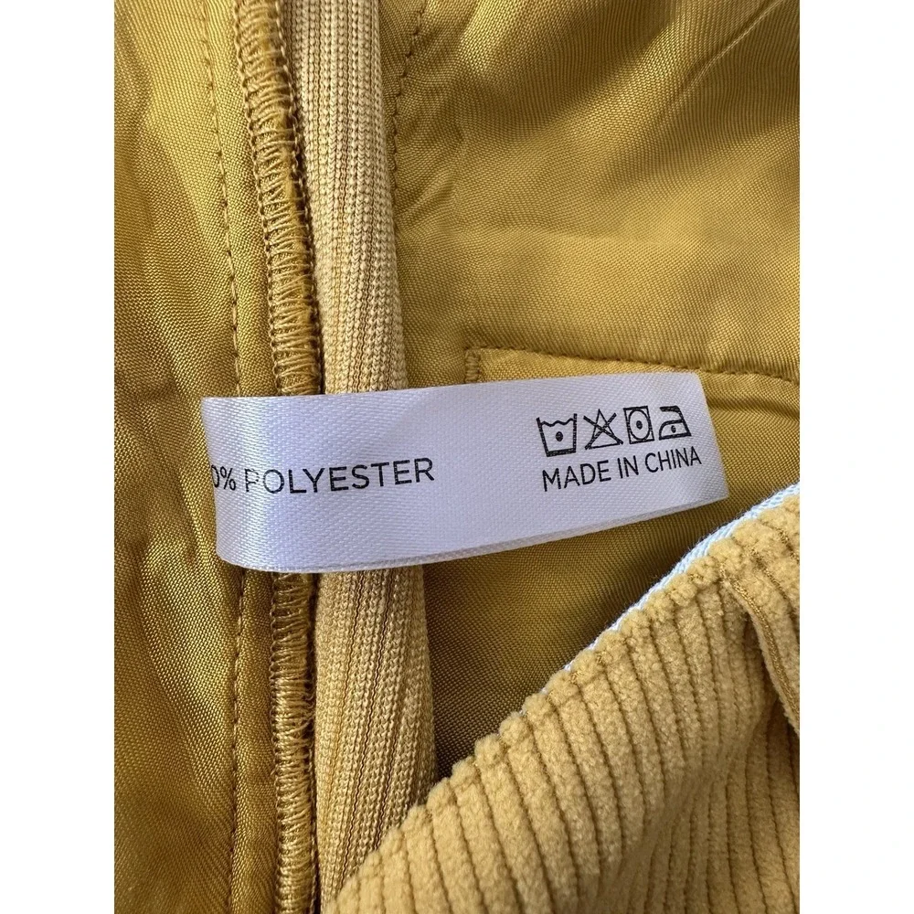 Tuckernuck Wide Leg Pants Women Size‎ 4 Mustard Yellow Corduroy Career Office